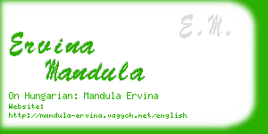 ervina mandula business card